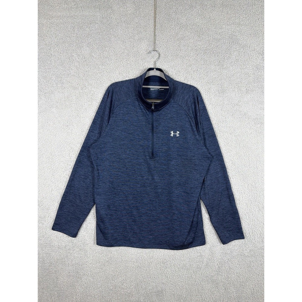 Under Armour 1/2 Zip ‎ Fleece Pullover Heatgear Mens XL Blue Loose Fit